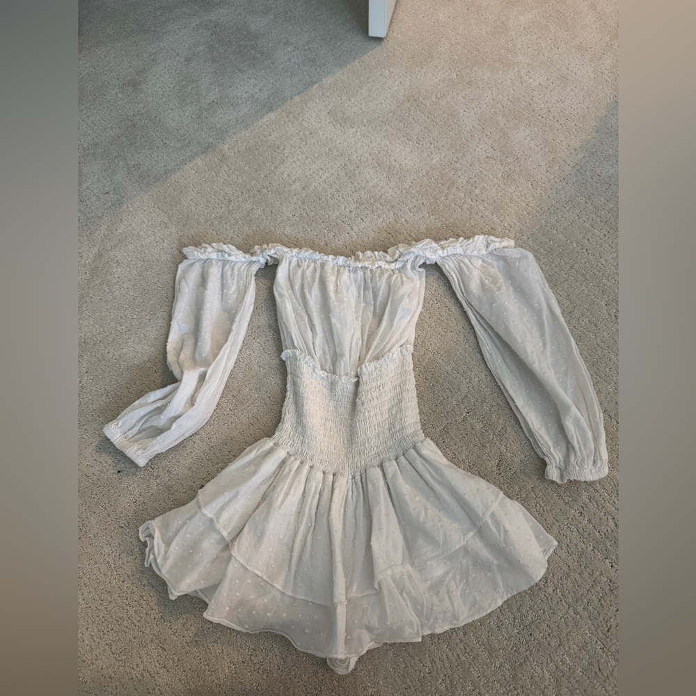 White Off-Shoulder Dress xs rays for days